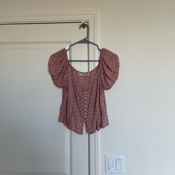 Pink polka dot crop top - Picture 2 of 3